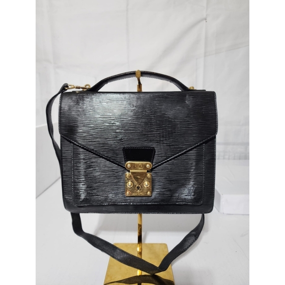 LOUIS VUITTON Epi Monceau Satchel Bag Black - Picture 1 of 14